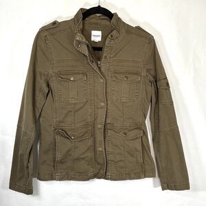 KENSIE JEANS Jacket Army Green Military Style Utility Denim Pockets